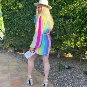 HP 🌸☀️Worn 1x retrofete Gabrielle rainbow unicorn dress